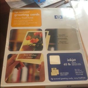 Photo paper greeting card ivory half fold paper